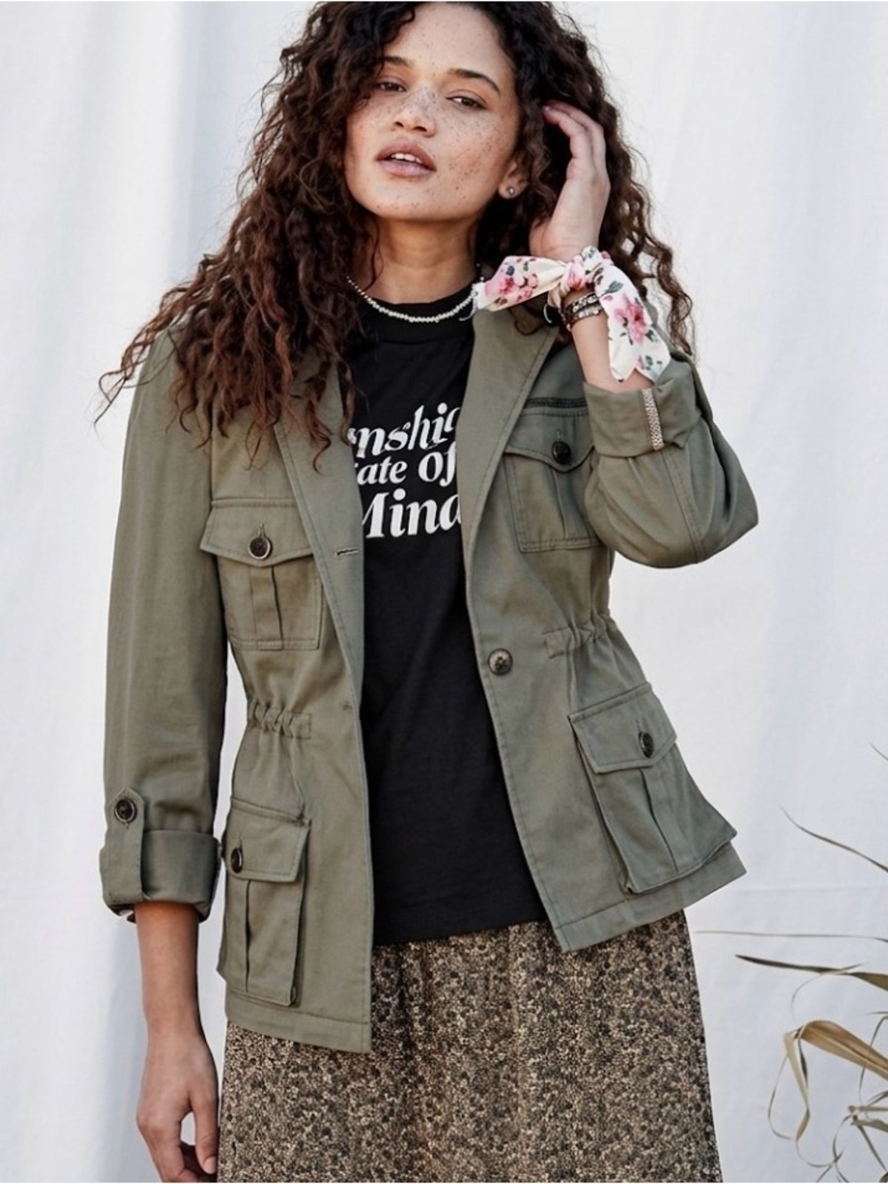 Good Hart by Matilda Jane- Austin Cargo Women's Sage Green Utility Jacket NWT